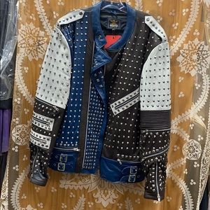 STUDDED LEATHER BIKER JACKET
